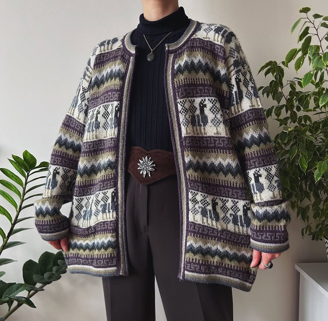 Fair Isle Llama/Alpaca Cardigan