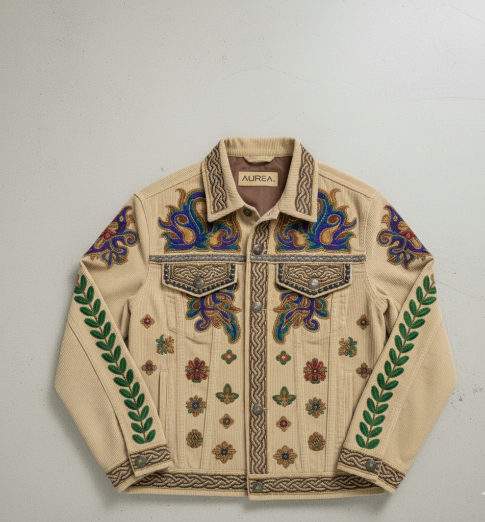 ( Beige ) Embroided Jacket