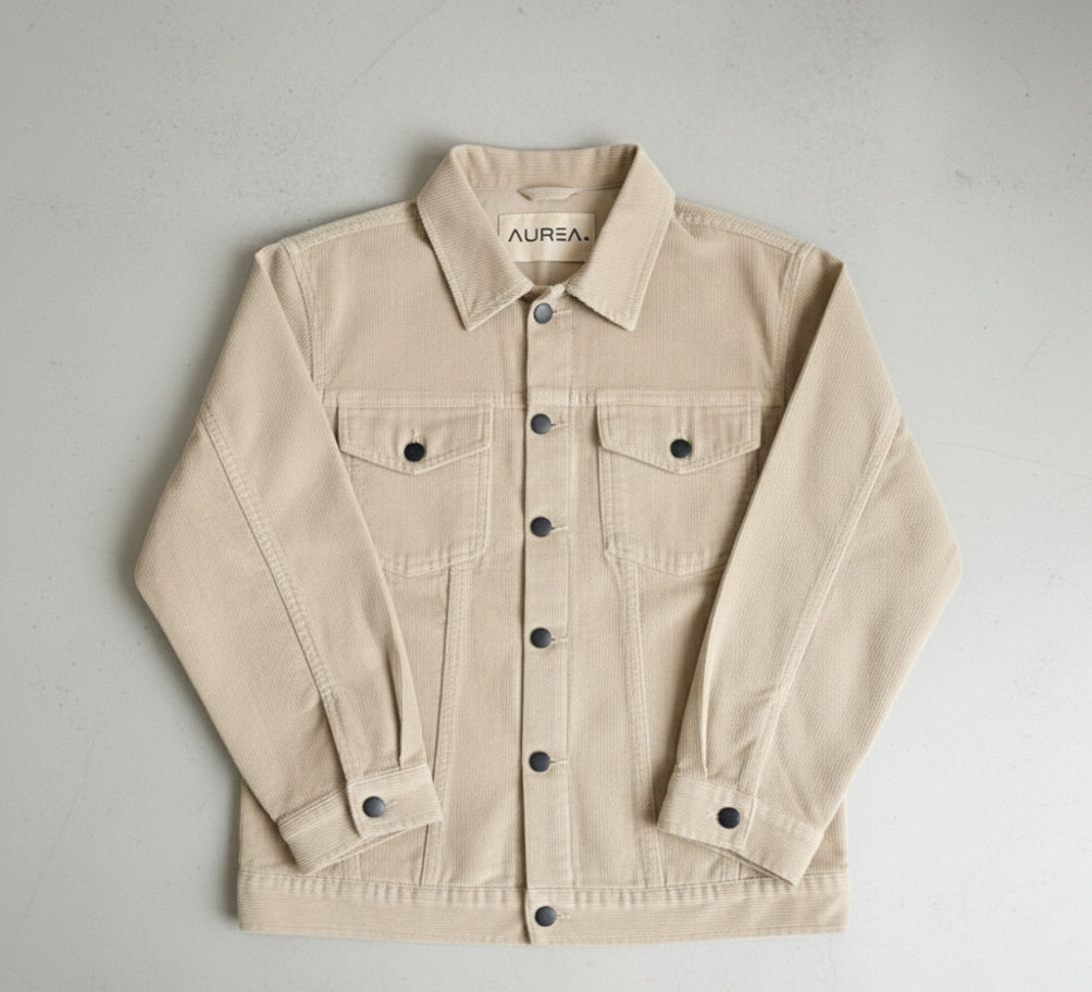 Textured Trucker Jackets ( Beige )