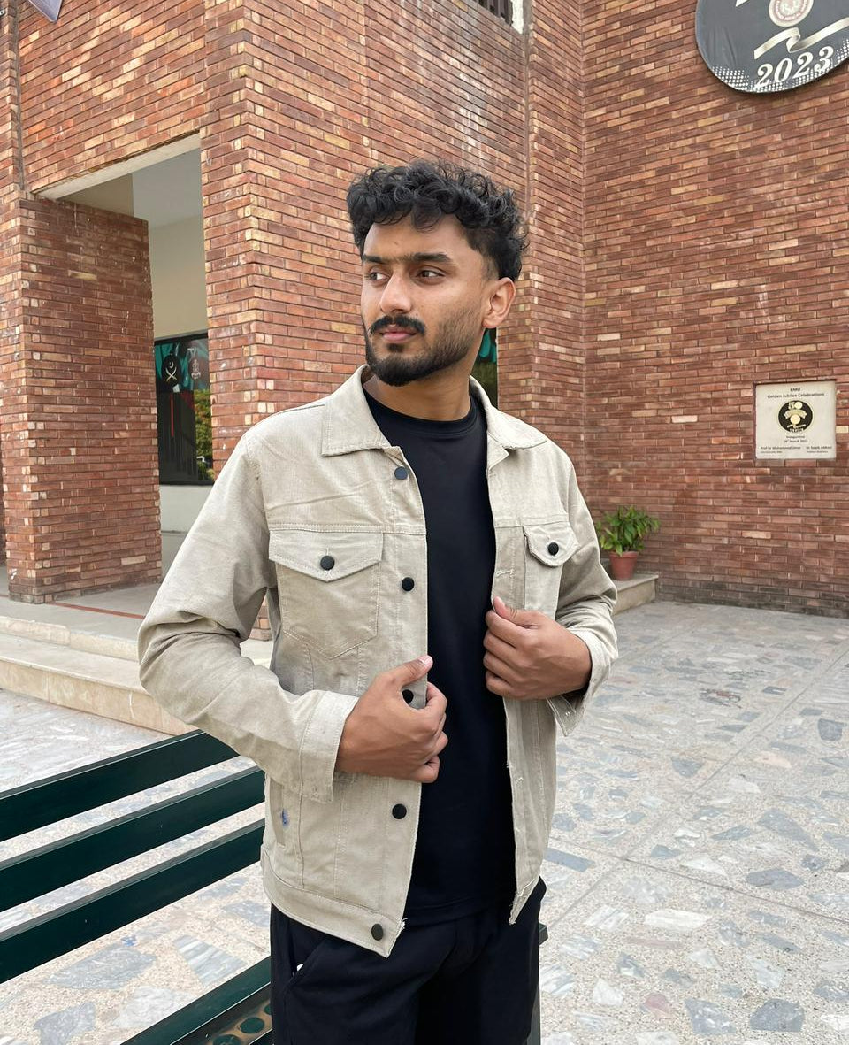 Textured Trucker Jackets ( Beige )