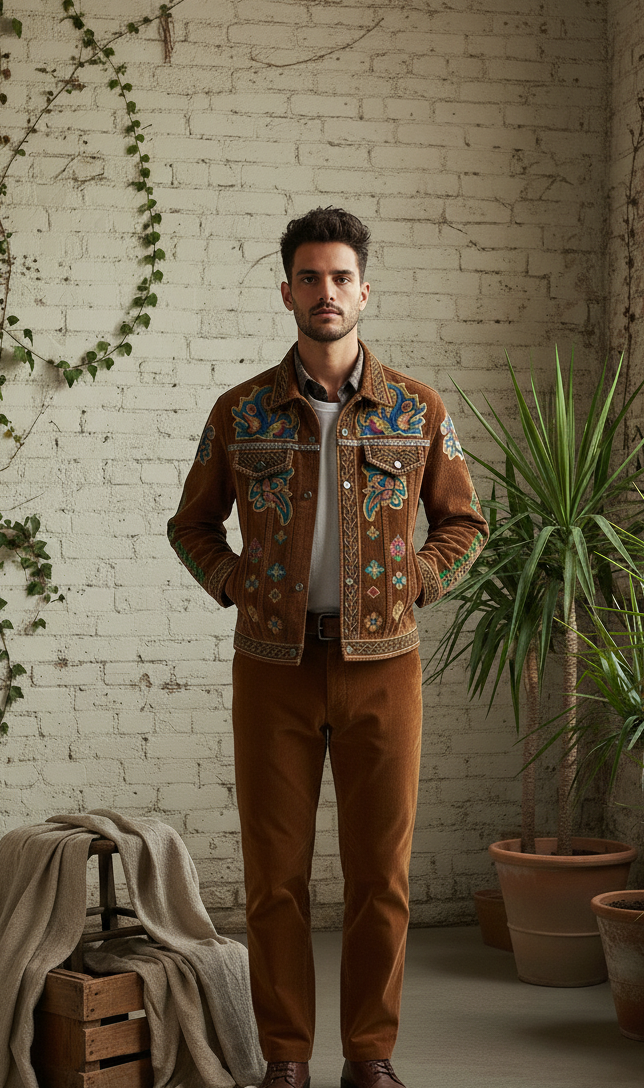 Aurea. Trucker Jacket Embroided